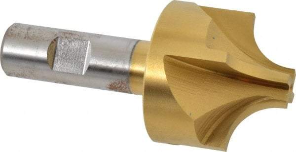 Keo - 5/8" Radius, 1-15/16" Mill Diam, 4 Flute High Speed Steel Corner Rounding End Mill - Single End, TiN Finish, 9/16" Tip Diam, 4" OAL, 3/4" Shank Diam - USA Tool & Supply