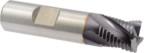 Niagara Cutter - 5/8" Diam, Fine Pitch, 5/8" LOC, 4 Flute, Cobalt Square Roughing End Mill - TiAlN Finish, 2-3/4" OAL, 5/8" Shank Diam, Single End, Centercutting, 30° Helix - USA Tool & Supply