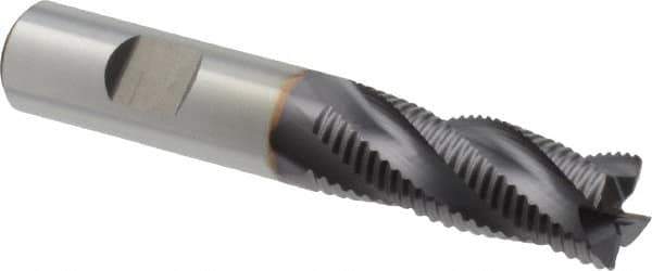 Niagara Cutter - 5/8" Diam, Fine Pitch, 1-5/8" LOC, 4 Flute Cobalt Roughing Square End Mill - TiAlN Finish, 3-3/4" OAL, 5/8" Shank Diam, Single End, Centercutting, 30° Helix - USA Tool & Supply