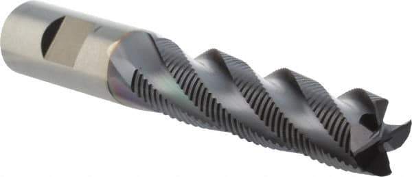 Niagara Cutter - 3/4" Diam, Fine Pitch, 3" LOC, 4 Flute Cobalt Roughing Square End Mill - TiAlN Finish, 5-1/4" OAL, 3/4" Shank Diam, Single End, Centercutting, 30° Helix - USA Tool & Supply