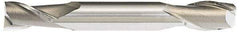 Hertel - 9/16", 1-1/8" LOC, 5/8" Shank Diam, 4-1/2" OAL, 2 Flute, Cobalt Square End Mill - Double End, Uncoated, Spiral Flute, 30° Helix, Centercutting, Right Hand Cut, Right Hand Flute - USA Tool & Supply