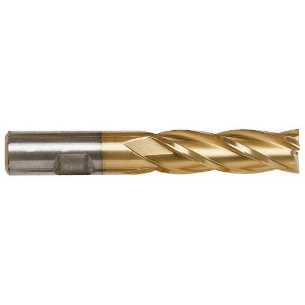 Niagara Cutter - 1-1/4", 1-5/8" LOC, 1-1/4" Shank Diam, 4-1/8" OAL, 2 Flute, Cobalt Square End Mill - USA Tool & Supply