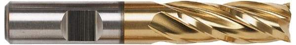 Niagara Cutter - 2", 2" LOC, 1-1/4" Shank Diam, 4-1/2" OAL, 6 Flute, Cobalt Square End Mill - Single End, Uncoated, Spiral Flute, 30° Helix, Centercutting, Right Hand Cut, Right Hand Flute, Series SPC408 - USA Tool & Supply