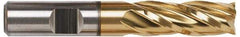 Niagara Cutter - 2", 2" LOC, 1-1/4" Shank Diam, 4-1/2" OAL, 6 Flute, Cobalt Square End Mill - Single End, Uncoated, Spiral Flute, 30° Helix, Centercutting, Right Hand Cut, Right Hand Flute, Series SPC408 - USA Tool & Supply