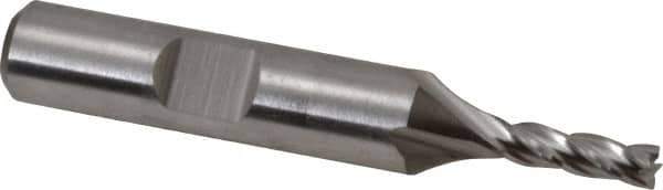 Niagara Cutter - 5/32", 1/2" LOC, 3/8" Shank Diam, 2-3/8" OAL, 4 Flute, Cobalt Square End Mill - Single End, Uncoated, Spiral Flute, 30° Helix, Centercutting, Right Hand Cut, Right Hand Flute, Series SPC408 - USA Tool & Supply
