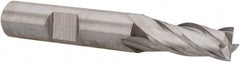 Niagara Cutter - 5/16", 3/4" LOC, 3/8" Shank Diam, 2-1/2" OAL, 4 Flute, Cobalt Square End Mill - Single End, Uncoated, Spiral Flute, 30° Helix, Centercutting, Right Hand Cut, Right Hand Flute, Series SPC408 - USA Tool & Supply