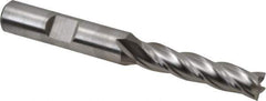 Niagara Cutter - 5/16", 1-3/8" LOC, 3/8" Shank Diam, 3-1/8" OAL, 4 Flute, Cobalt Square End Mill - Single End, Uncoated, Spiral Flute, 30° Helix, Centercutting, Right Hand Cut, Right Hand Flute, Series SPC408 - USA Tool & Supply