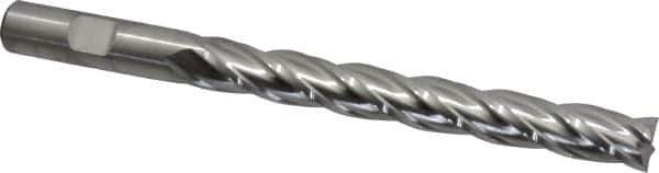 Niagara Cutter - 1/2", 4" LOC, 1/2" Shank Diam, 6" OAL, 4 Flute, Cobalt Square End Mill - Single End, Uncoated, Spiral Flute, 30° Helix, Centercutting, Right Hand Cut, Right Hand Flute, Series SPC408 - USA Tool & Supply