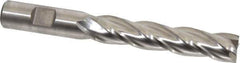 Niagara Cutter - 5/8", 3" LOC, 5/8" Shank Diam, 5-1/8" OAL, 4 Flute, Cobalt Square End Mill - Single End, Uncoated, Spiral Flute, 30° Helix, Centercutting, Right Hand Cut, Right Hand Flute, Series SPC408 - USA Tool & Supply