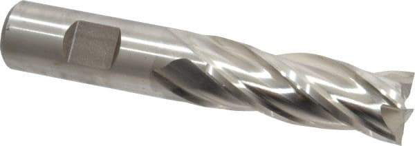 Niagara Cutter - 3/4", 2" LOC, 3/4" Shank Diam, 4-1/4" OAL, 4 Flute, Cobalt Square End Mill - Single End, Uncoated, Spiral Flute, 30° Helix, Centercutting, Right Hand Cut, Right Hand Flute, Series SPC408 - USA Tool & Supply