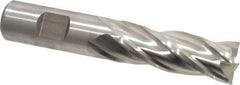 Niagara Cutter - 3/4", 2" LOC, 3/4" Shank Diam, 4-1/4" OAL, 4 Flute, Cobalt Square End Mill - Single End, Uncoated, Spiral Flute, 30° Helix, Centercutting, Right Hand Cut, Right Hand Flute, Series SPC408 - USA Tool & Supply