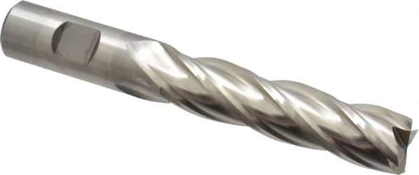 Niagara Cutter - 3/4", 3" LOC, 3/4" Shank Diam, 5-1/4" OAL, 4 Flute, Cobalt Square End Mill - Single End, Uncoated, Spiral Flute, 30° Helix, Centercutting, Right Hand Cut, Right Hand Flute, Series SPC408 - USA Tool & Supply