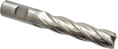 Niagara Cutter - 3/4", 3" LOC, 3/4" Shank Diam, 5-1/4" OAL, 4 Flute, Cobalt Square End Mill - Single End, Uncoated, Spiral Flute, 30° Helix, Centercutting, Right Hand Cut, Right Hand Flute, Series SPC408 - USA Tool & Supply