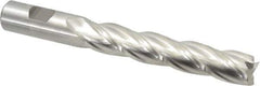 Niagara Cutter - 3/4", 4" LOC, 3/4" Shank Diam, 6-1/4" OAL, 4 Flute, Cobalt Square End Mill - Single End, Uncoated, Spiral Flute, 30° Helix, Centercutting, Right Hand Cut, Right Hand Flute, Series SPC408 - USA Tool & Supply