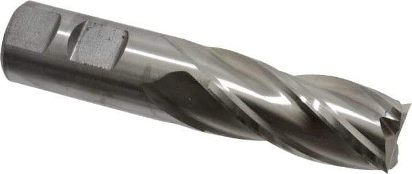 Niagara Cutter - 7/8", 1-7/8" LOC, 7/8" Shank Diam, 4-1/8" OAL, 4 Flute, Cobalt Square End Mill - Single End, Uncoated, Spiral Flute, 30° Helix, Centercutting, Right Hand Cut, Right Hand Flute, Series SPC408 - USA Tool & Supply
