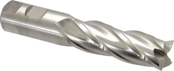 Niagara Cutter - 1", 3" LOC, 1" Shank Diam, 5-1/2" OAL, 4 Flute, Cobalt Square End Mill - Single End, Uncoated, Spiral Flute, 30° Helix, Centercutting, Right Hand Cut, Right Hand Flute, Series SPC408 - USA Tool & Supply