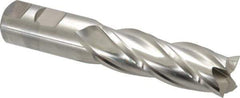 Niagara Cutter - 1", 3" LOC, 1" Shank Diam, 5-1/2" OAL, 4 Flute, Cobalt Square End Mill - Single End, Uncoated, Spiral Flute, 30° Helix, Centercutting, Right Hand Cut, Right Hand Flute, Series SPC408 - USA Tool & Supply