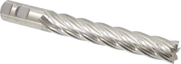 Niagara Cutter - 1", 6" LOC, 1" Shank Diam, 8-1/2" OAL, 6 Flute, Cobalt Square End Mill - Single End, Uncoated, Spiral Flute, 30° Helix, Centercutting, Right Hand Cut, Right Hand Flute, Series SPC408 - USA Tool & Supply