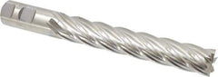 Niagara Cutter - 1", 6" LOC, 1" Shank Diam, 8-1/2" OAL, 6 Flute, Cobalt Square End Mill - Single End, Uncoated, Spiral Flute, 30° Helix, Centercutting, Right Hand Cut, Right Hand Flute, Series SPC408 - USA Tool & Supply