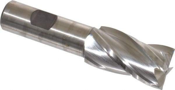 Niagara Cutter - 1", 1-7/8" LOC, 3/4" Shank Diam, 4-1/8" OAL, 4 Flute, Cobalt Square End Mill - Single End, Uncoated, Spiral Flute, 30° Helix, Centercutting, Right Hand Cut, Right Hand Flute, Series SPC408 - USA Tool & Supply