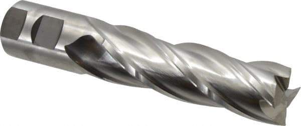 Niagara Cutter - 1-1/4", 4" LOC, 1-1/4" Shank Diam, 6-1/2" OAL, 4 Flute, Cobalt Square End Mill - Single End, Uncoated, Spiral Flute, 30° Helix, Centercutting, Right Hand Cut, Right Hand Flute, Series SPC408 - USA Tool & Supply