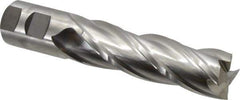 Niagara Cutter - 1-1/4", 4" LOC, 1-1/4" Shank Diam, 6-1/2" OAL, 4 Flute, Cobalt Square End Mill - Single End, Uncoated, Spiral Flute, 30° Helix, Centercutting, Right Hand Cut, Right Hand Flute, Series SPC408 - USA Tool & Supply