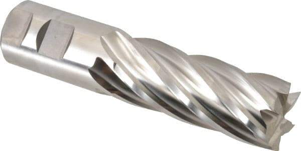 Niagara Cutter - 1-1/4", 3" LOC, 1-1/4" Shank Diam, 5-1/2" OAL, 6 Flute, Cobalt Square End Mill - Single End, Uncoated, Spiral Flute, 30° Helix, Centercutting, Right Hand Cut, Right Hand Flute, Series SPC408 - USA Tool & Supply