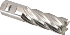 Niagara Cutter - 1-1/4", 3" LOC, 1-1/4" Shank Diam, 5-1/2" OAL, 6 Flute, Cobalt Square End Mill - Single End, Uncoated, Spiral Flute, 30° Helix, Centercutting, Right Hand Cut, Right Hand Flute, Series SPC408 - USA Tool & Supply