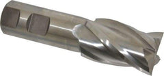 Niagara Cutter - 1-1/4", 2" LOC, 1" Shank Diam, 4-1/2" OAL, 4 Flute, Cobalt Square End Mill - Single End, Uncoated, Spiral Flute, 30° Helix, Centercutting, Right Hand Cut, Right Hand Flute, Series SPC408 - USA Tool & Supply