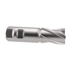 Niagara Cutter - 1-1/2", 2" LOC, 1-1/4" Shank Diam, 4-1/2" OAL, 4 Flute, Cobalt Square End Mill - Single End, Uncoated, Spiral Flute, 30° Helix, Centercutting, Right Hand Cut, Right Hand Flute, Series SPC408 - USA Tool & Supply