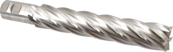 Niagara Cutter - 1-1/2", 8" LOC, 1-1/4" Shank Diam, 10-1/2" OAL, 6 Flute, Cobalt Square End Mill - Single End, Uncoated, Spiral Flute, 30° Helix, Centercutting, Right Hand Cut, Right Hand Flute, Series SPC408 - USA Tool & Supply
