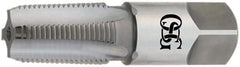 OSG - 1/4-18 NPT Thread, 4 Flute Standard Pipe Tap - 2-7/16" OAL, 1-1/16" Thread Length, 9/16" Shank Diam, TiCN Finish, High Speed Steel - Exact Industrial Supply