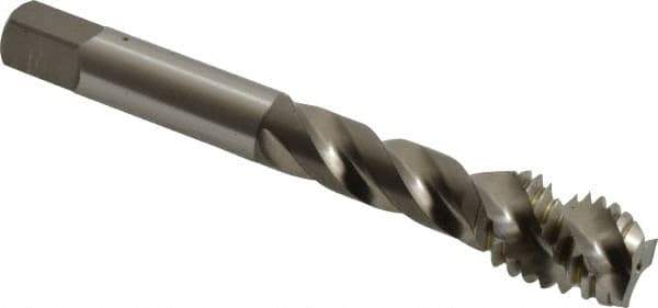 OSG - 1/2-13 UNC 3 Flute Modified Bottoming Spiral Flute Tap - Vanadium High Speed Steel, Bright Finish, 3-3/8" OAL, Right Hand Flute, Right Hand Thread, Oversize, H11 - USA Tool & Supply