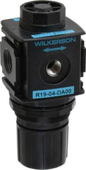 Wilkerson - 1/2 NPT Port, Zinc Common-P1 Regulator - 3 to 60 psi Range, 300 Max psi Supply Pressure, 1/4" Gauge Port Thread, 2.36" Wide x 5.4" High - USA Tool & Supply