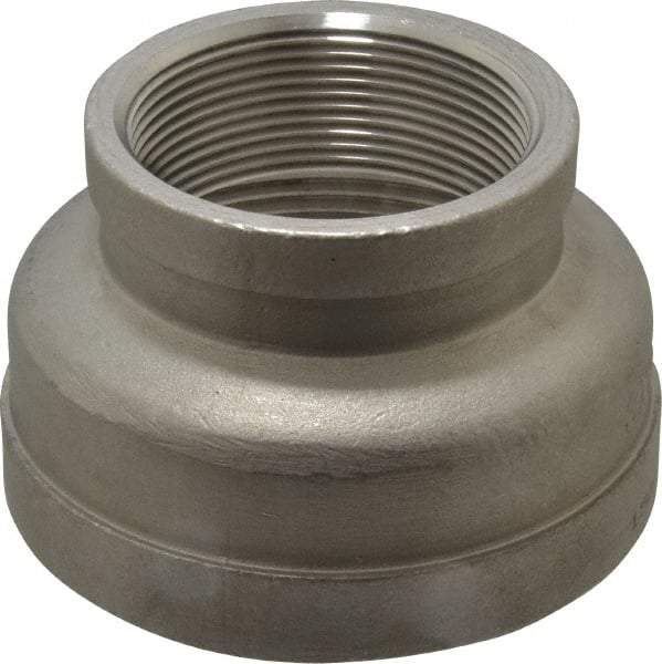 Merit Brass - 3 x 2" Grade 304 Stainless Steel Pipe Reducer Coupling - FNPT x FNPT End Connections, 150 psi - USA Tool & Supply