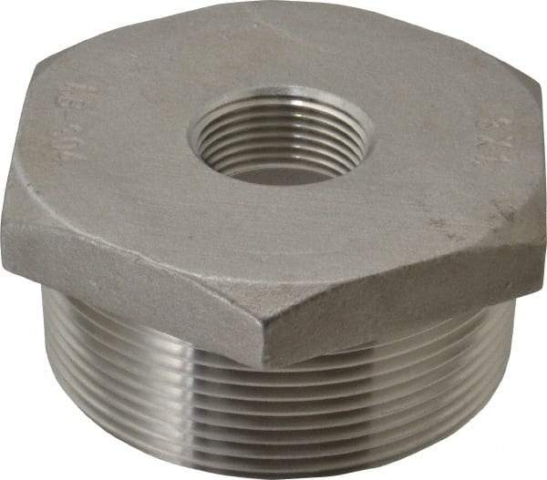 Merit Brass - 3 x 1" Grade 304 Stainless Steel Pipe Hex Bushing - MNPT x FNPT End Connections, 150 psi - USA Tool & Supply