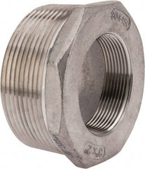 Merit Brass - 3 x 2" Grade 304 Stainless Steel Pipe Hex Bushing - MNPT x FNPT End Connections, 150 psi - USA Tool & Supply