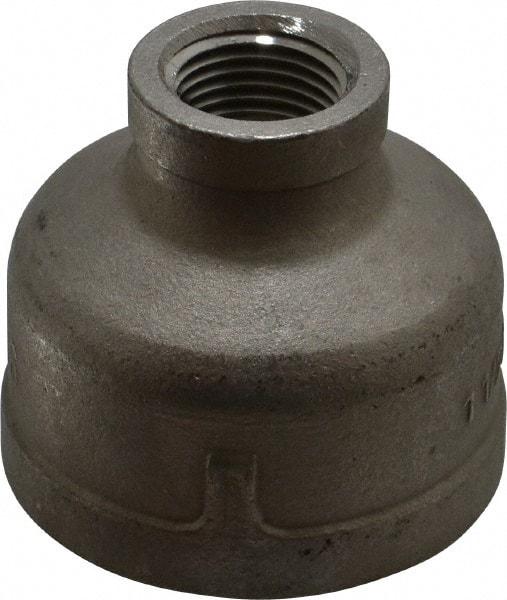 Merit Brass - 1-1/2 x 1/2" Grade 316 Stainless Steel Pipe Reducer Coupling - FNPT x FNPT End Connections, 150 psi - USA Tool & Supply