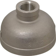 Merit Brass - 2 x 1/2" Grade 316 Stainless Steel Pipe Reducer Coupling - FNPT x FNPT End Connections, 150 psi - USA Tool & Supply