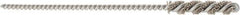 Brush Research Mfg. - 0.206" Diam Helical Nylon Tube Brush - Single Spiral, 0.018" Filament Diam, 1" Brush Length, 4" OAL, 0.097" Diam Steel Shank - USA Tool & Supply