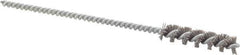 Brush Research Mfg. - 0.275" Diam Helical Nylon Tube Brush - Single Spiral, 0.018" Filament Diam, 1-1/4" Brush Length, 4-1/2" OAL, 0.112" Diam Steel Shank - USA Tool & Supply