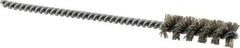 Brush Research Mfg. - 0.413" Diam Helical Nylon Tube Brush - Single Spiral, 0.018" Filament Diam, 1-1/4" Brush Length, 4-1/2" OAL, 0.14" Diam Steel Shank - USA Tool & Supply