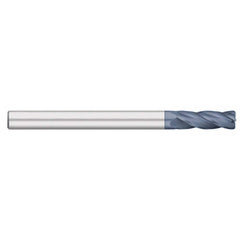Corner Radius End Mill: 1/4″ Dia, 1-1/2″ LOC, 0.02″ Radius, 4 Flutes, Solid Carbide 6″ OAL, 1/4″ Shank Dia, 30 ° Helix, AlTiN Coated, Corner Radius End, Centercutting