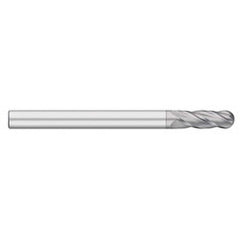 Titan USA - Ball End Mills; Mill Diameter (Inch): 3/8 ; Mill Diameter (Decimal Inch): 0.3750 ; Number of Flutes: 4 ; Length of Cut (Inch): 1-1/2 ; Length of Cut (Decimal Inch): 1.5000 ; Material: Solid Carbide - Exact Industrial Supply