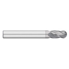 Titan USA - Ball End Mills; Mill Diameter (Inch): 3/4 ; Mill Diameter (Decimal Inch): 0.7500 ; Number of Flutes: 4 ; Length of Cut (Inch): 2-1/4 ; Length of Cut (Decimal Inch): 2.2500 ; Material: Solid Carbide - Exact Industrial Supply