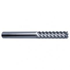 10mm Dia. - 100mm OAL - 45° Helix Bright Carbide End Mill - 6 FL - USA Tool & Supply