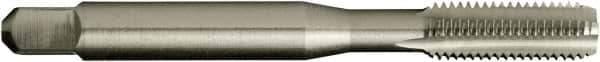 Vermont Tap & Die - #10-32 UNF 2B 4 Flute Bright Finish High Speed Steel Straight Flute Standard Hand Tap - Bottoming, Left Hand Thread, 2-3/8" OAL, 7/8" Thread Length, H3 Limit, Oversize - Exact Industrial Supply