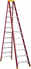 Louisville - 11 Steps, 12' High, Type IA Rating, Fiberglass Step Ladder - USA Tool & Supply