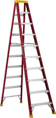 Louisville - 9 Steps, 10' High, Type IA Rating, Fiberglass Step Ladder - 300 Lb Capacity, 27-13/16" Base Width - USA Tool & Supply