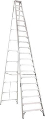 Louisville - 19 Steps, 20' High, Type IA Rating, Aluminum Step Ladder - 300 Lb Capacity, 43-3/4" Base Width - USA Tool & Supply